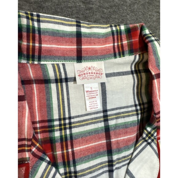 Wondershop Target Women's Sleepwear Long Sleeve Plaid Red Large - Picture 5 of 6